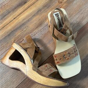 Brand new riverstone Suede Wedge Sandals